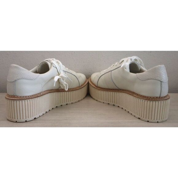 Dolce Vita Women's Sz 8M White Leather Tiger Lace-Up 2" Platform Sneakers - Picture 8 of 11